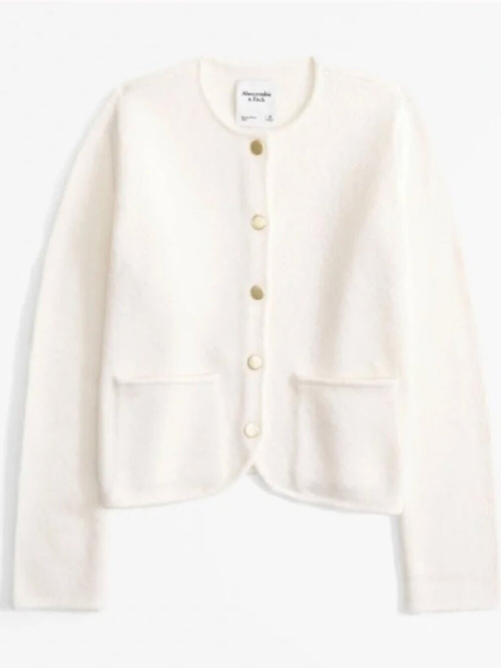 Abercrombie & Fitch A&F Women's Sweater Jacket Cream White Gold Button S